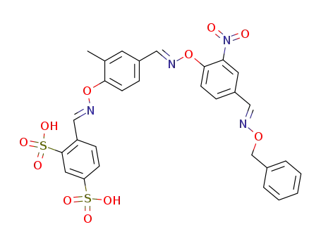 4-[(4-{[4-(benzyloxyimino-methyl)-2-nitro-phenoxyimino]-methyl}-2-methyl-phenoxyimino)-methyl]-benzene-1,3-disulfonic acid