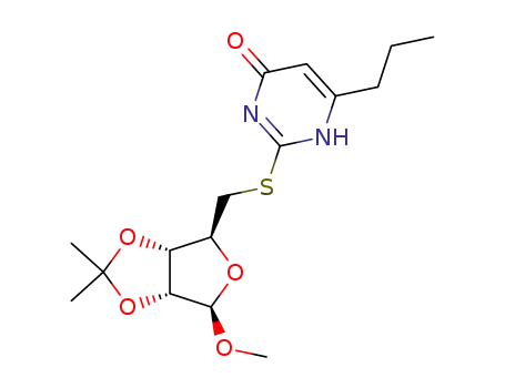 methyl 5-deoxy-2,3-O-isopropylidene-5-(6-propyluracil-2-yl)thio-β-D-ribofuranoside