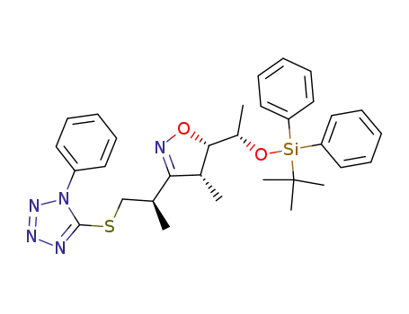 5-((R)-2-{(4R,5S)-5-[(S)-1-(tert-Butyl-diphenyl-silanyloxy)-ethyl]-4-methyl-4,5-dihydro-isoxazol-3-yl}-propylsulfanyl)-1-phenyl-1H-tetrazole