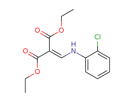 Molecular Structure of 19056-78-1 (2-((2-CHLOROPHENYLAMINO)METHYLENE)MALONIC ACID DIETHYL ESTER)