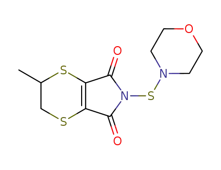 Molecular Structure of 62582-70-1 (5H-1,4-Dithiino[2,3-c]pyrrole-5,7(6H)-dione,
2,3-dihydro-2-methyl-6-(4-morpholinylthio)-)