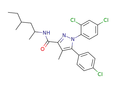 5-(4-chloro-phenyl)-1-(2,4-dichloro-phenyl)-4-methyl-1H-pyrazole-3-carboxylic acid (1,3-dimethyl-pentyl)-amide