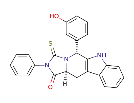 (5R,11aS)-5-(3-hydroxyphenyl)-2-phenyl-3-thioxo-6H-1,2,3,5,11,11a-hexahydro-imidazo[1,5-b]-β-carbolin-1-one