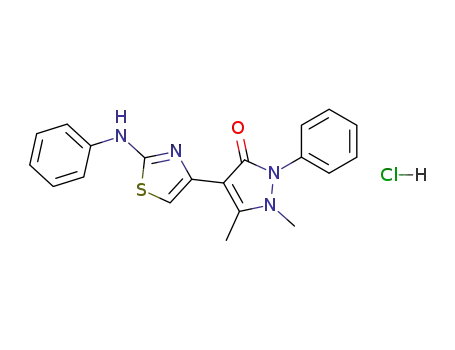 1,5-dimethyl-2-phenyl-4-(2-phenylamino-thiazol-4-yl)-1,2-dihydro-pyrazol-3-one; hydrochloride