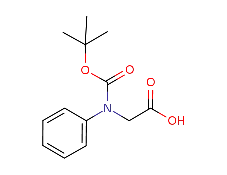 Molecular Structure of 150806-61-4 (2-[N-[(2-methylpropan-2-yl)oxycarbonyl]anilino]acetic acid)