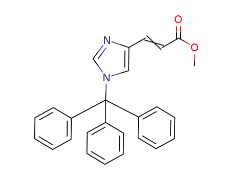 Molecular Structure of 112606-55-0 (2-Propenoic acid, 3-[1-(triphenylmethyl)-1H-imidazol-4-yl]-, methyl ester)