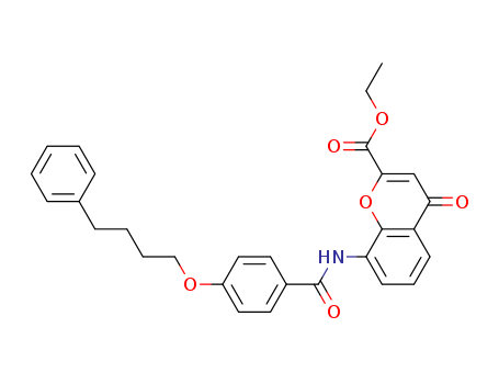 4H-1-Benzopyran-2-carboxylic acid, 4-oxo-8-[[4-(4-phenylbutoxy)benzoyl]amino]-, ethyl ester