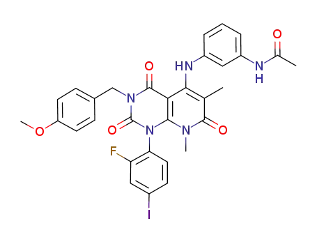 N-{3-[1-(2-fluoro-4-iodophenyl)-3-(4-methoxybenzyl)-6,8-dimethyl-2,4,7-trioxo-1,2,3,4,7,8-hexahydropyrido[2,3-d]pyrimidin-5-ylamino]-phenyl}-acetamide