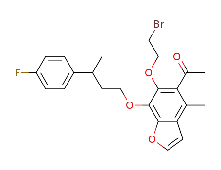 5-acetyl-6-(2-bromoethoxy)-7-(3-(4-fluorophenyl)butoxy)-4-methylbenzofuran