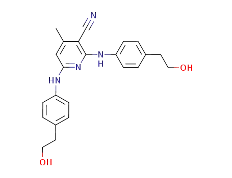 Molecular Structure of 631899-53-1 (3-Pyridinecarbonitrile,
2,6-bis[[4-(2-hydroxyethyl)phenyl]amino]-4-methyl-)