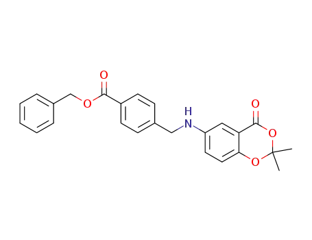 Molecular Structure of 842137-58-0 (Benzoic acid,
4-[[(2,2-dimethyl-4-oxo-4H-1,3-benzodioxin-6-yl)amino]methyl]-,
phenylmethyl ester)