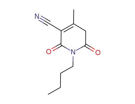 Molecular Structure of 137996-30-6 (3-Pyridinecarbonitrile, 1-butyl-1,2,5,6-tetrahydro-4-methyl-2,6-dioxo-)