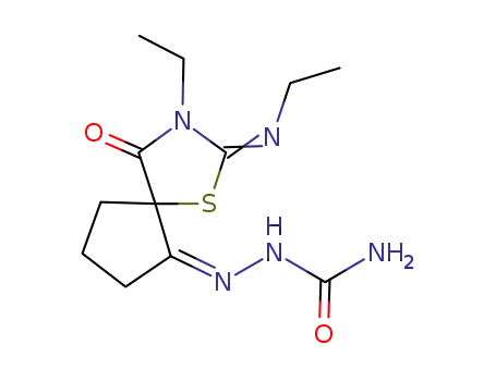 2-[3-ethyl-2-(ethylimino)-4-oxo-1-thia-3-azaspiro[4.4]non-6-ylidene]-1-hydrazinecarboxamide