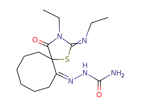 2-[3-ethyl-2-(ethylimino)-4-oxo-1-thia-3-azaspiro[4.7]dodec-6-ylidene]-1-hydrazinecarboxamide
