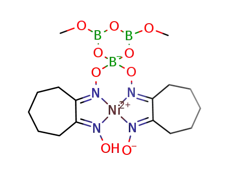Mono(dimethoxyboroxino)-bis(1,2-cycloheptandiondioximato)nickel(II)