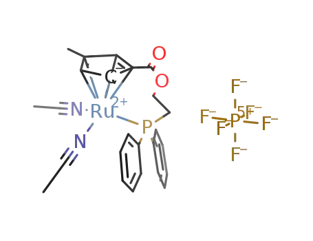 [Ru(η5,η1-C5H2Me2CO2(CH2)2PPh2)(CH3CN)2][PF6]