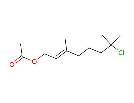 Molecular Structure of 110109-68-7 (2-Octen-1-ol, 7-chloro-3,7-dimethyl-, acetate, (E)-)