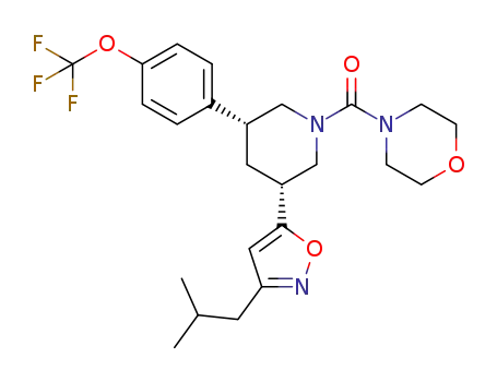 {3-[3-(2-methylpropyl)isoxazol-5-yl]-5-[4-(trifluoromethoxy)phenyl]piperidin-1-yl}(morpholin-4-yl)methanone