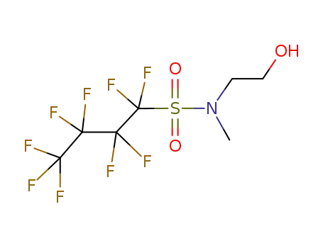 Molecular Structure of 34454-97-2 (1,1,2,2,3,3,4,4,4-nonafluoro-N-(2-hydroxyethyl)-N-methylbutane-1-sulphonamide)