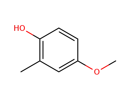 Molecular Structure of 5307-05-1 (4-Methoxy-2-methylphenol)