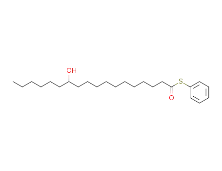 Molecular Structure of 61049-79-4 (Octadecanethioic acid, 12-hydroxy-, S-phenyl ester)