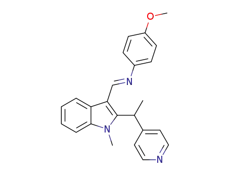 (E)-N-(4-methoxyphenyl)-1-(1-methyl-2-(1-(pyridin-4-yl)ethyl)-1H-indol-3-yl)methanimine