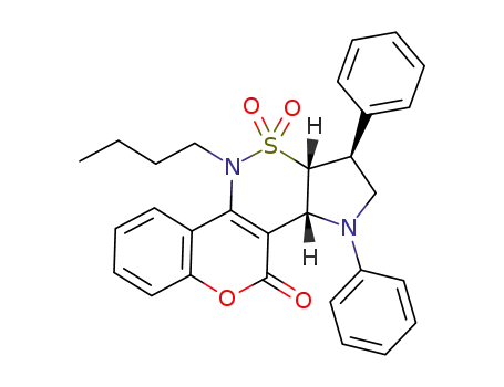 10-butyl-1,3-diphenyl-1,2,3,3a,10,11a-hexahydro-4H-chromeno[4,3-c]pyrrolo[2,3-e][1,2]thiazin-4-one 11,11-dioxide