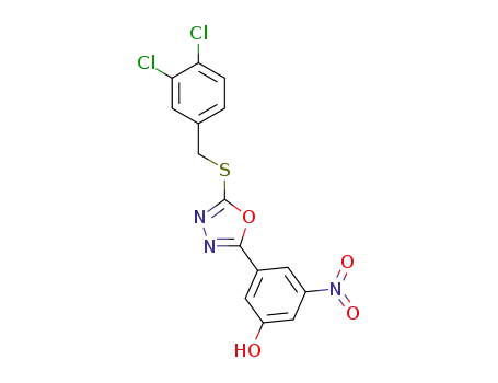 3-(5-((3,4-dichlorobenzyl)sulfanyl)-1,3,4-oxadiazol-2-yl)-5-nitrophenol