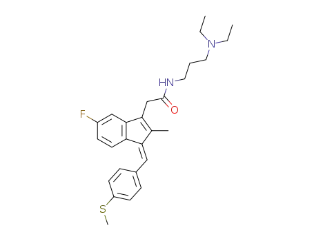 (Z)-N-(3-(diethylamino)propyl)-2-(5-fluoro-2-methyl-1-(4-(methylthio)benzylidene)-1H-inden-3-yl)acetamide