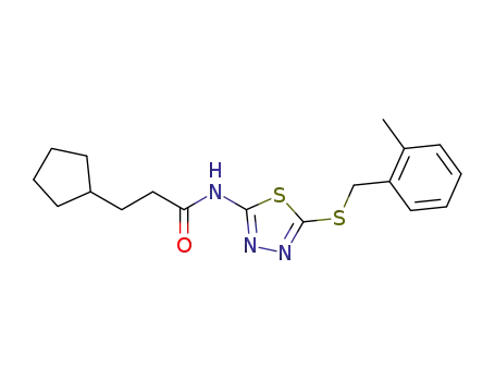 3-cyclopentyl-N-(5-((2-methylbenzyl)thio)-1,3,4-thiadiazol-2-yl)propanamide