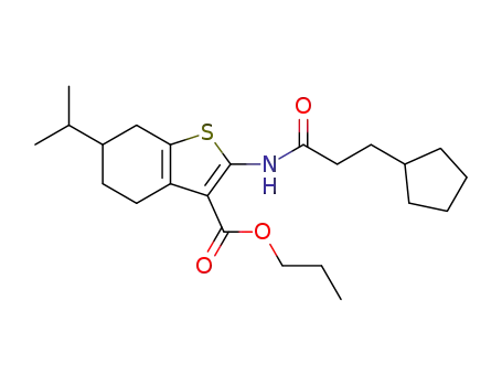 2-(3-cyclopentylpropanamido)-6-isopropyl-4,5,6,7-tetrahydrobenzo[b]thiophene-3-carboxylic acid propyl ester