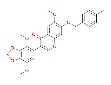 3-(4,7-dimethoxybenzo[d][1,3]dioxol-5-yl)-6-methoxy-7-((4-methylbenzyl)oxy)-4H-chromen-4-one
