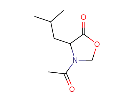 Molecular Structure of 150577-30-3 (5-Oxazolidinone,  3-acetyl-4-(2-methylpropyl)-)