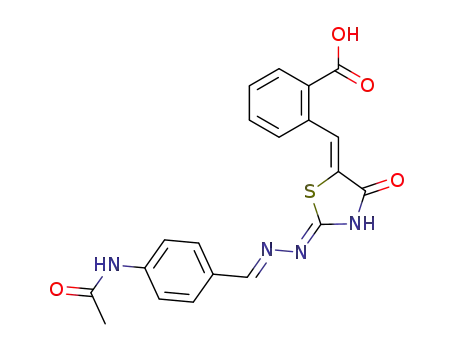 2-[2-(4-acetylamino-benzylidenehydrazono)-4-oxo-thiazolidin-5-ylidenemethyl]-benzoic acid