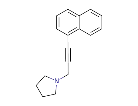 Molecular Structure of 125014-55-3 (Pyrrolidine, 1-[3-(1-naphthalenyl)-2-propynyl]-)