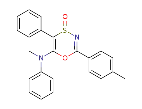 Molecular Structure of 131497-56-8 (1,4,3-Oxathiazin-6-amine, N-methyl-2-(4-methylphenyl)-N,5-diphenyl-,
4-oxide)