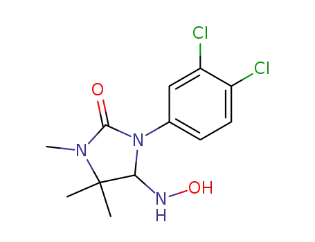 Molecular Structure of 88235-68-1 (2-Imidazolidinone,
1-(3,4-dichlorophenyl)-5-(hydroxyamino)-3,4,4-trimethyl-)