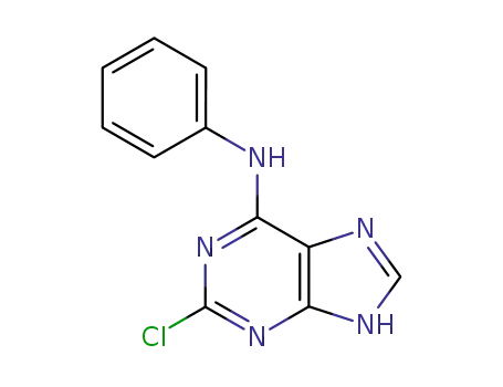 Molecular Structure of 185408-97-3 (1H-Purin-6-amine, 2-chloro-N-phenyl-)