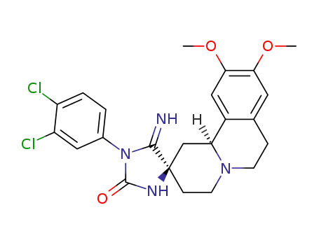 (+/-)-2R*,11bS*-3'-(3",4"-Dichlorophenyl)-4'-imino-9,10-dimethoxy-1,3,4,6,7,11b-hexahydrospiroquinolizin-2,5'-imidazolidin>-2'-one