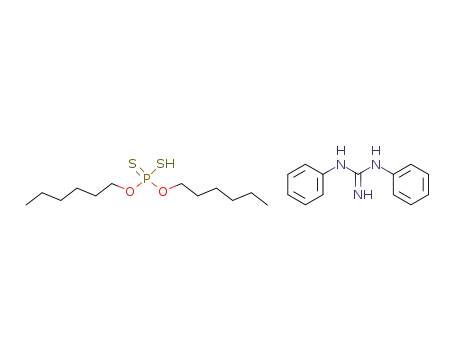 Dithiophosphoric acid O,O'-dihexyl ester; compound with N,N'-diphenyl-guanidine