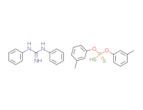 Dithiophosphoric acid O,O'-di-m-tolyl ester; compound with N,N'-diphenyl-guanidine