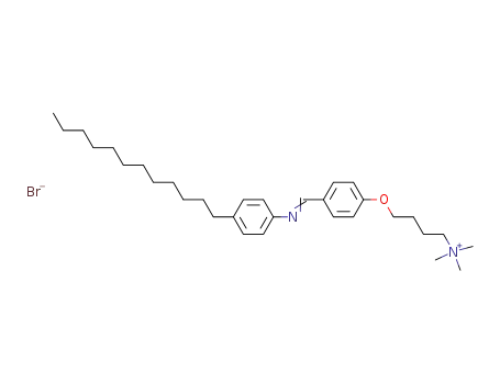 Molecular Structure of 72617-54-0 (1-Butanaminium,
4-[4-[[(4-dodecylphenyl)imino]methyl]phenoxy]-N,N,N-trimethyl-,
bromide)