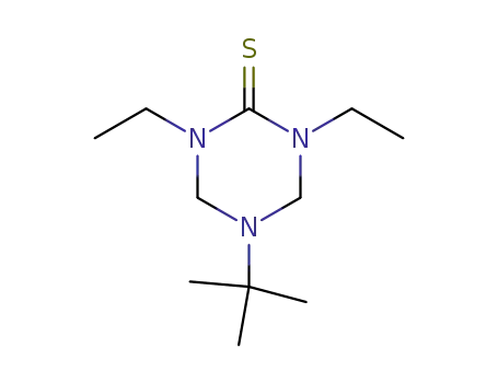 Molecular Structure of 140628-19-9 (1,3,5-Triazine-2(1H)-thione, 5-(1,1-dimethylethyl)-1,3-diethyltetrahydro-)