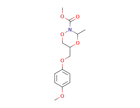 carbomethoxy-2 methyl-3 p-methoxy phenoxymethyl-5 tetrahydrodioxazine-1,4,2