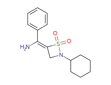 (E)-4-(α-aminobenzylidene)-2-cyclohexyl-1,2-thiazetidine 1,1-dioxide
