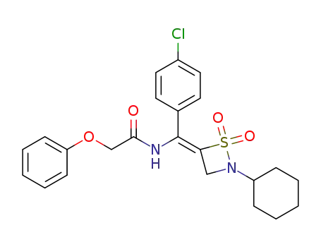 (E)-2-cyclohexyl-4-(α-phenoxyacetamido-4-chlorobenzylidene)-1,2-thiazetidine 1,1-dioxide