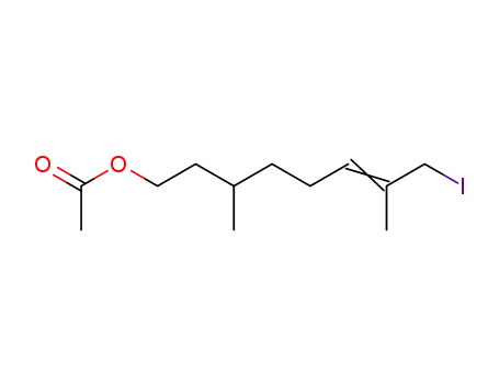 8-iodo-3,7-dimethyloct-6-en-1-ol acetate
