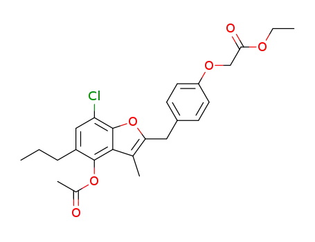 2-<<4'-(carbethoxymethoxy)phenyl>methyl>-3-methyl-4-acetoxy-5-propyl-7-chlorobenzofuran