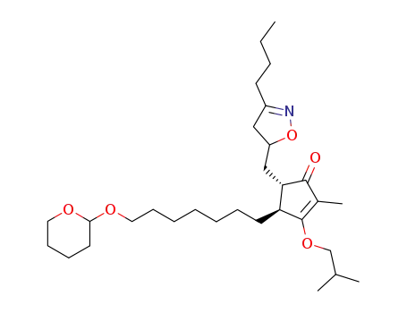 3-isobutoxy-2-methyl-5-(3-butyl-4,5-dihydroisoxazolin-5-yl)methyl-4-<7-(α-tetrahydropyranyl)oxyheptyl>-2-cyclopenten-1-one