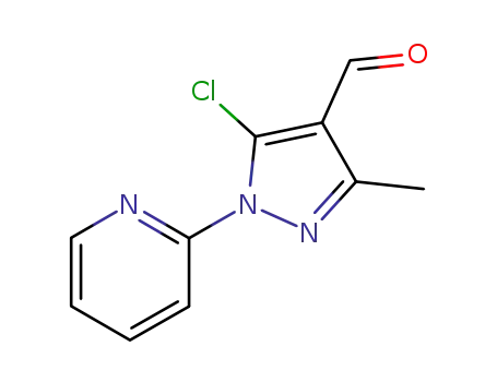 Molecular Structure of 87867-73-0 (5-chloro-3-methyl-1-(pyridin-2-yl)-1H-pyrazole-4-carbaldehyde)